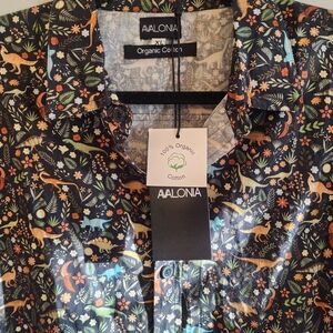 Men's Dinosaur Organic Cotton Black Shirt